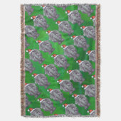 Elephant Kerstmis op groen Deken (Voorkant Verticaal)