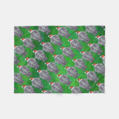 Elephant Kerstmis op groen Fleece Deken (Voorkant (Horizontaal))