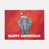 Elephant Kerstmis op rood Deurmat (Voorkant)