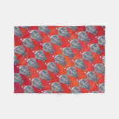 Elephant Kerstmis op rood Fleece Deken (Voorkant (Horizontaal))