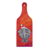 Elephant Kerstmis op rood Snijplank (Voorkant)