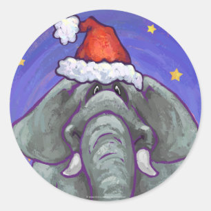 Elephant Kerstmis Ronde Sticker