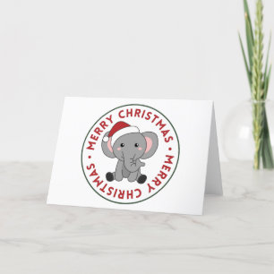 Elephant Kerstwinter Winter Animals Elephans H Feestdagen Kaart