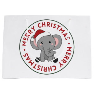 Elephant Kerstwinter Winter Animals Elephans L Groot Cadeauzakje