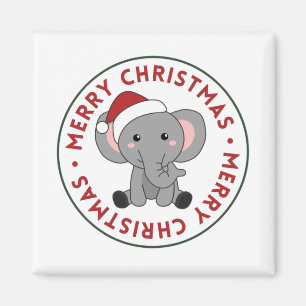 Elephant Kerstwinter Winter Animals Elephans M Magneet
