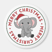 Elephant Kerstwinter Winter Animals Elephans M Magneet (Voorkant)