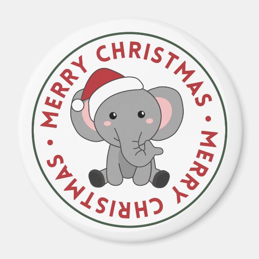 Elephant Kerstwinter Winter Animals Elephans M Magneet (Voorkant)