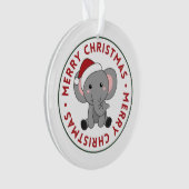 Elephant Kerstwinter Winter Animals Elephans O Ornament (voorkant)