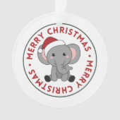 Elephant Kerstwinter Winter Animals Elephans O Ornament (voorkant)
