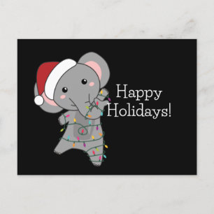Elephant Kerstwinter Winter Animals Elephans P Briefkaart