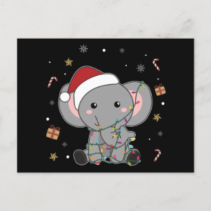Elephant Kerstwinter Winter Animals Elephans P Briefkaart