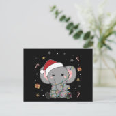 Elephant Kerstwinter Winter Animals Elephans P Briefkaart (Staand voorkant)
