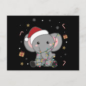 Elephant Kerstwinter Winter Animals Elephans P Briefkaart (Voorkant)