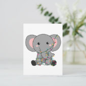 Elephant Kerstwinter Winter Animals Elephants Feestdagenkaart (Staand voorkant)