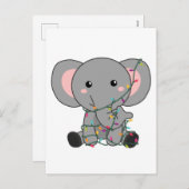 Elephant Kerstwinter Winter Animals Elephants Feestdagenkaart (Voorkant / Achterkant)