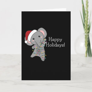 Elephant Kerstwinter Winter Animals Elephants Kaart