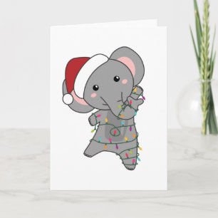 Elephant Kerstwinter Winter Animals Elephants Kaart