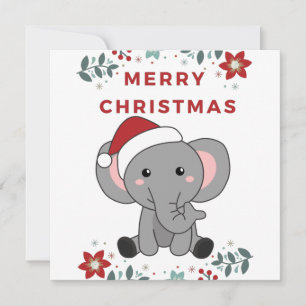 Elephant Kerstwinter Winter Animals Elephants Kaart