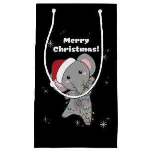 Elephant Kerstwinter Winter Animals Elephants Klein Cadeauzakje