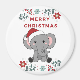Elephant Kerstwinter Winter Animals Elephants Magneet