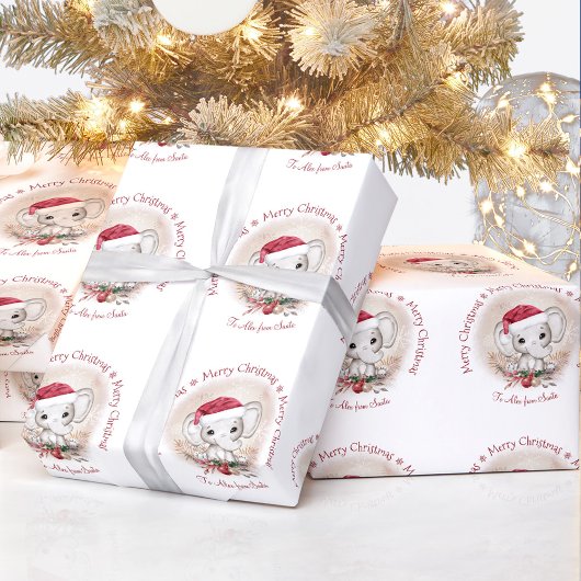 Elephant-kerstwrapppapier Cadeaupapier