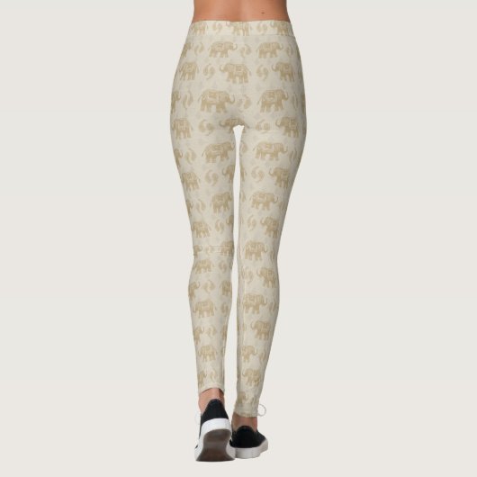 Elephant Khaki Caravan Pattern Leggings (Achterkant)