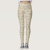 Elephant Khaki Caravan Pattern Leggings (Voorkant)