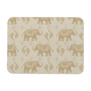 Elephant Khaki Caravan Pattern Magneet