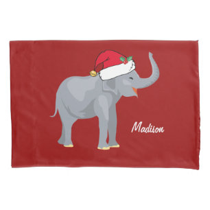 Elephant Kinder Custom Red voor kerstmis Kussensloop