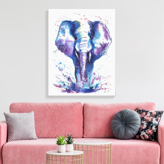 Elephant Kinder kunst Canvas Afdruk (Insitu (Woonkamer))