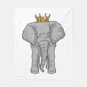 Elephant King Crown Fleece Deken