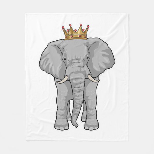 Elephant King Crown Fleece Deken (Voorkant)