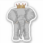 Elephant King Crown Sticker (Voorkant)
