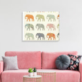 Elephant kleurrijk dierenpatroon hedendaags canvas afdruk (Insitu (Woonkamer))