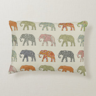 Elephant kleurrijk dierenpatroon hedendaags decoratief kussen
