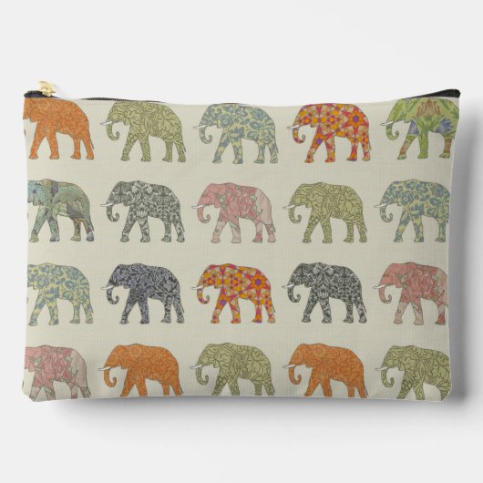 Elephant kleurrijk dierenpatroon hedendaags etui (Voorkant)