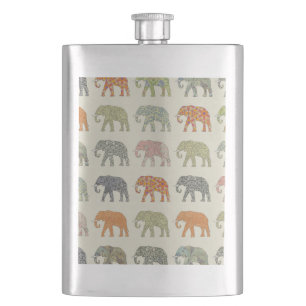 Elephant kleurrijk dierenpatroon hedendaags flacon