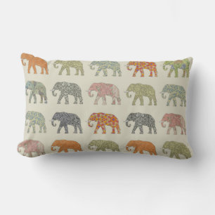 Elephant kleurrijk dierenpatroon hedendaags kussen