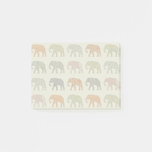Elephant kleurrijk dierenpatroon hedendaags post-it® notes (Voorkant)