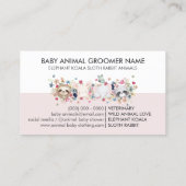 ELEPHANT KOALA SLOTH RABBIT BABY ANIMAL'S VISITEKAARTJE (Achterkant)