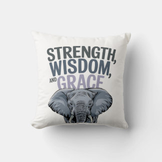 Elephant 'Kracht, Wijsheid, Genade' Kunst Kussen