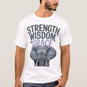 Elephant 'Kracht, Wijsheid, Genade' Kunst T-shirt