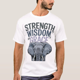 Elephant 'Kracht, Wijsheid, Genade' Kunst T-shirt
