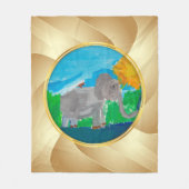 Elephant "Kunst voor kinderen" Fleece Deken (Voorkant)
