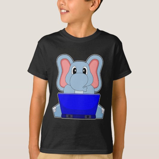 Elephant-laptop T-shirt (Voorkant)