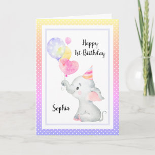 Elephant Leuke Verjaardag Meisje Custom Gepersonal Kaart