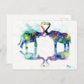 Elephant-liefde Briefkaart (Voorkant / Achterkant)
