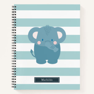 Elephant Light Blue Stripe Notitieboek