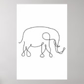 Elephant Line Art Poster (Voorkant)
