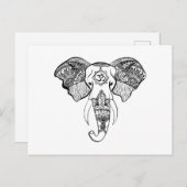 Elephant Line Tekening Briefkaart (Voorkant / Achterkant)